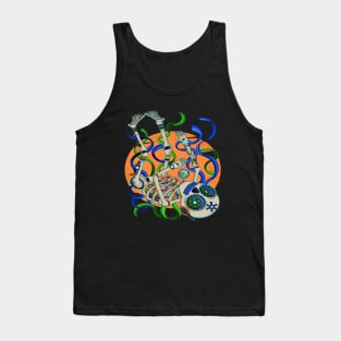 Colorful Skeleton Soldier - Día De Los Muertos - Fallen Warrior Tank Top